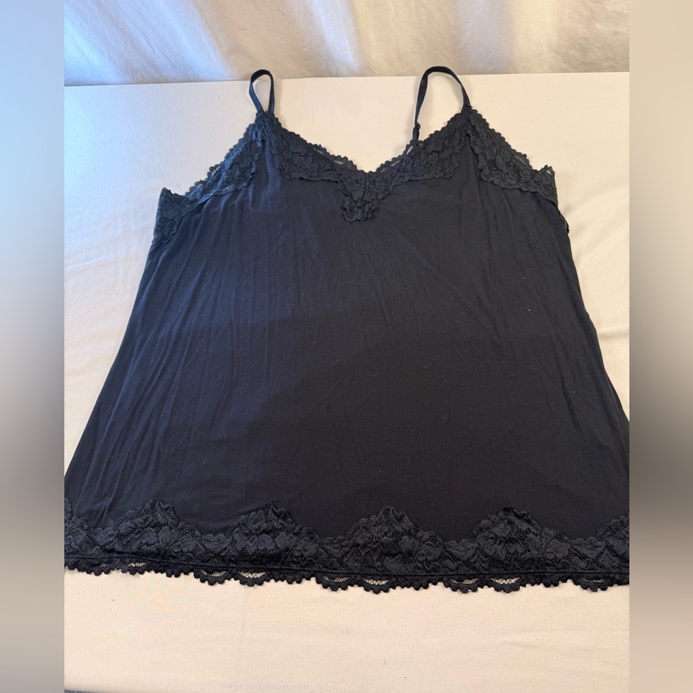 Lane Bryant Black Lace Trim Cami Top - 075